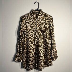 Zara Leopard Print Button Down